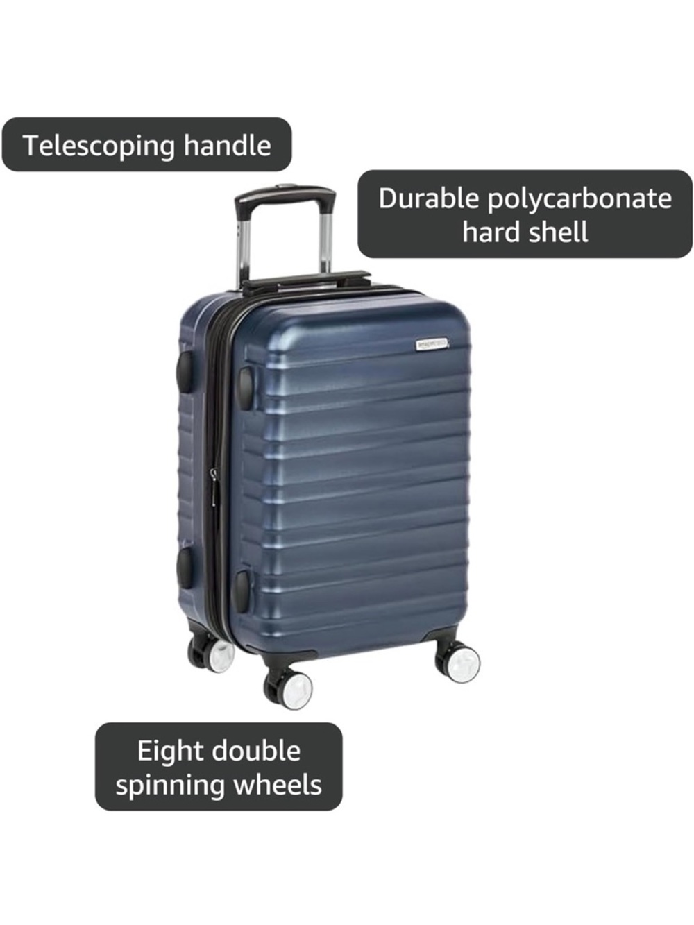 NWT Navy Ribbed Carry on Spinner - Picture 9 of 11